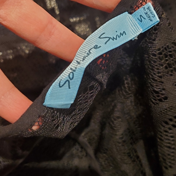 Solitaire Swim Sexy Black Fringed Adjustable Cover Up (S) - Picture 6 of 6